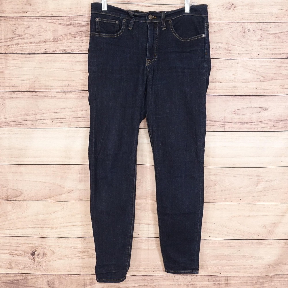 J.Crew 9" Mid-Rise Skinny Jeans Womens 29 Blue Dark‎ Wash Stretch 32x27 Denim